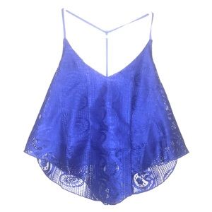 Blue crop tank top. Only used once.